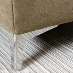 Polstergarnitur 2600 Motorisch Bezug Clash Oliv Metallfüße Chrom Glänzend