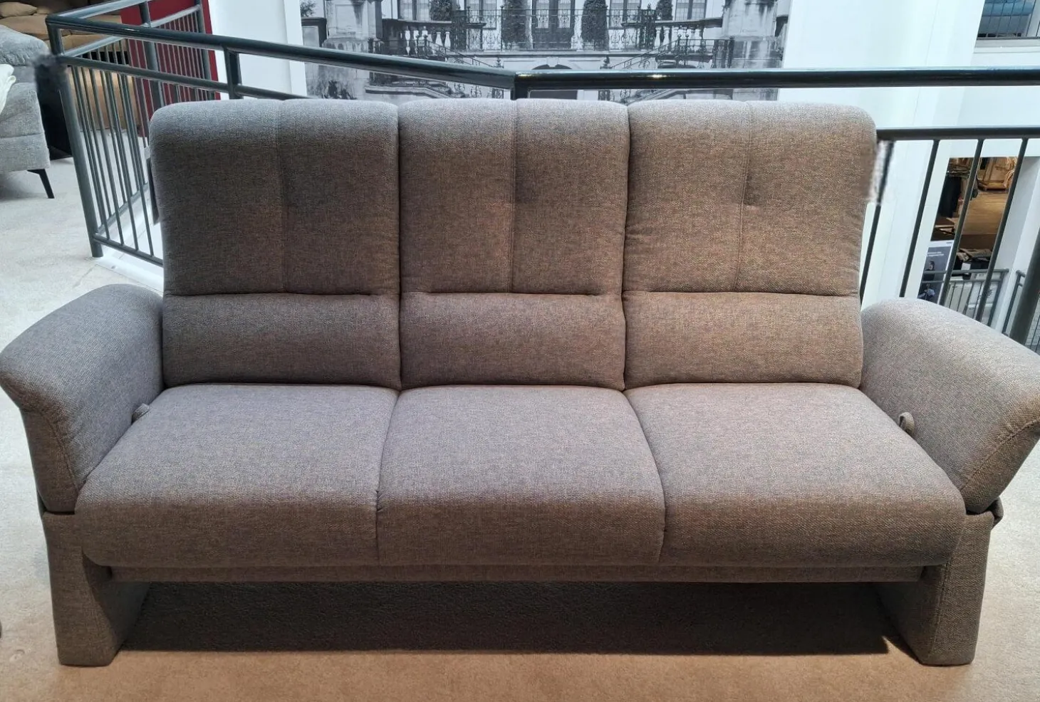 Polstergarnitur 6001 Select Stoff Bodyflux Aqua Braun Grau Gestell Mit Stoff Bezogen Mit Kunststoffgleitern