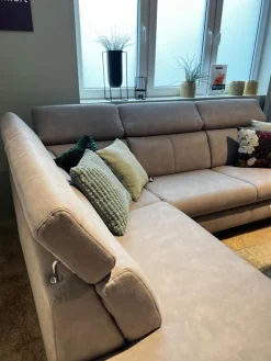 Polstergarnitur Cornella Style Stoff Bulus FB32 Silber Grau Fuß Metall Inklusive Kissen