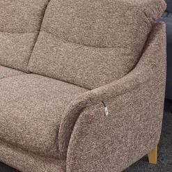 Polstergarnitur Gavi Bezug Stoff Toronto 7 Brombeer Füße Eiche Inklusive Wall-Away Funktion Motorisch