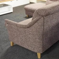 Polstergarnitur Gavi Bezug Stoff Toronto 7 Brombeer Füße Eiche Inklusive Wall-Away Funktion Motorisch