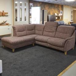 Polstergarnitur Gavi Bezug Stoff Toronto 7 Brombeer Füße Eiche Inklusive Wall-Away Funktion Motorisch