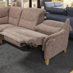 Polstergarnitur Gavi Bezug Stoff Toronto 7 Brombeer Füße Eiche Inklusive Wall-Away Funktion Motorisch