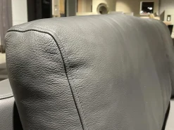 Polstergarnitur HS 450 Leder 545 56 Anthrazit Füße Metall Schwarz Inklusive Kissen