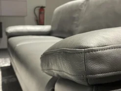 Polstergarnitur HS 450 Leder 545 56 Anthrazit Füße Metall Schwarz Inklusive Kissen