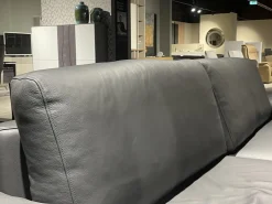 Polstergarnitur HS 450 Leder 545 56 Anthrazit Füße Metall Schwarz Inklusive Kissen