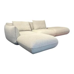 Polstergarnitur Jalis Stoff 8300 Lichtgrau Grau Nahtband 5091 Mittelgrau Grau Inklusive Hocker