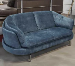 Polstergarnitur Kami Stoff 0735-51 Petrol Füße Anthrazit Verchromt 2 Sofas