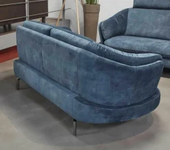 Polstergarnitur Kami Stoff 0735-51 Petrol Füße Anthrazit Verchromt 2 Sofas