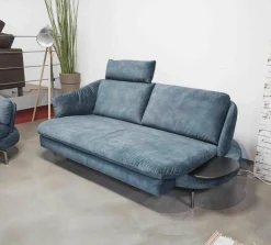 Polstergarnitur Kami Stoff 0735-51 Petrol Füße Anthrazit Verchromt 2 Sofas