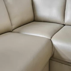 Polstergarnitur LS 5460 Leder Vivre Stone 120 Metallfüße Hochglanz