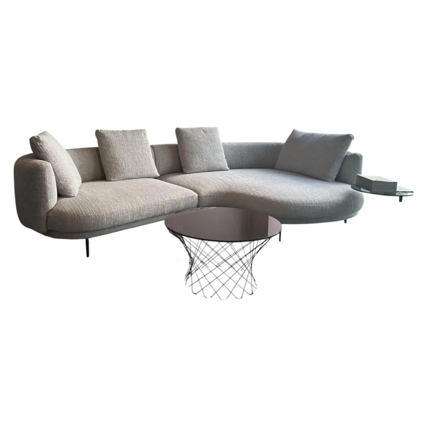 Polstergarnitur Maaru Stoff Namib 7920 Moon Grau Gestell Aluminium Bronze Matt Pulverbeschichtet Mit Kissen