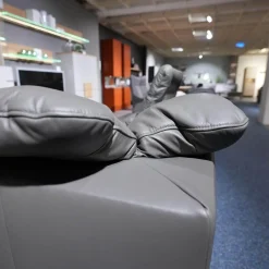 Polstergarnitur MM-PN1078 Bezug Leder Torro Grau Metallfuß Glänzend