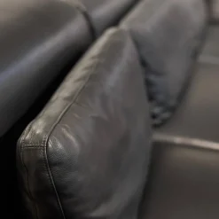 Polstergarnitur Moule Bezug Leder Lama 5669 10 Schwarz Mit Hocker