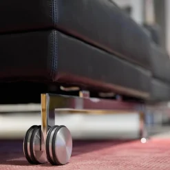 Polstergarnitur Moule Bezug Leder Lama 5669 10 Schwarz Mit Hocker