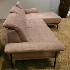 Polstergarnitur Pluto Stoff Namib Rose Fuß Metallbügel Schwarz