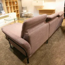 Polstergarnitur Pluto Stoff Namib Rose Fuß Metallbügel Schwarz