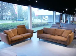 Polstergarnitur Stoff Osino Rostbraun Braun Mit Kissen Und Kopfstütze