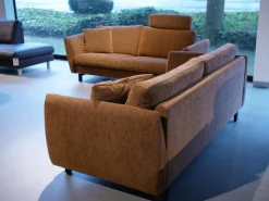 Polstergarnitur Stoff Osino Rostbraun Braun Mit Kissen Und Kopfstütze