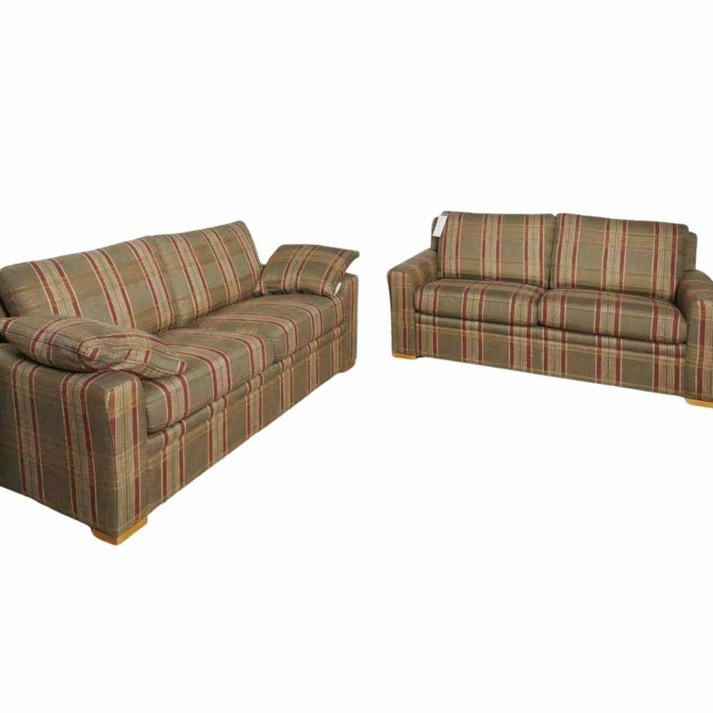 Polstergarnitur Trento 2er-Set Bezug 226/50 KO Fuß Buche Kirschbaumfarbig