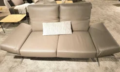 Polstergarnitur Wesley Leder X Happy Oak Beige Gestell Metallkufe Nickel Schwarz Satiniert Inklusive Kissen