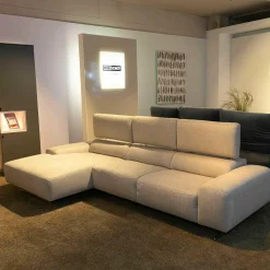 Polstergarnitur WK 5660 Matheo Stoff WK11-078 Beige Fuß Edelstahl