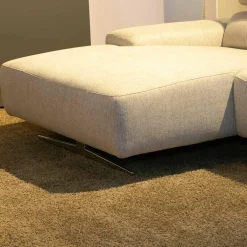 Polstergarnitur WK 5660 Matheo Stoff WK11-078 Beige Fuß Edelstahl