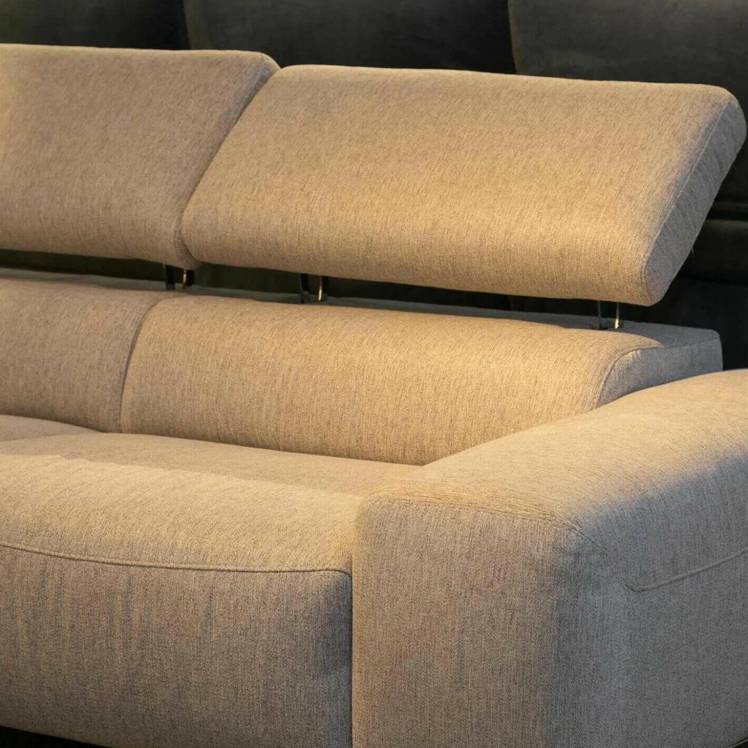 Polstergarnitur WK 5660 Matheo Stoff WK11-078 Beige Fuß Edelstahl