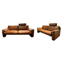 Polstergarnitur XC Leder N Tabac Nature 850 Braun mit Kopfstütze