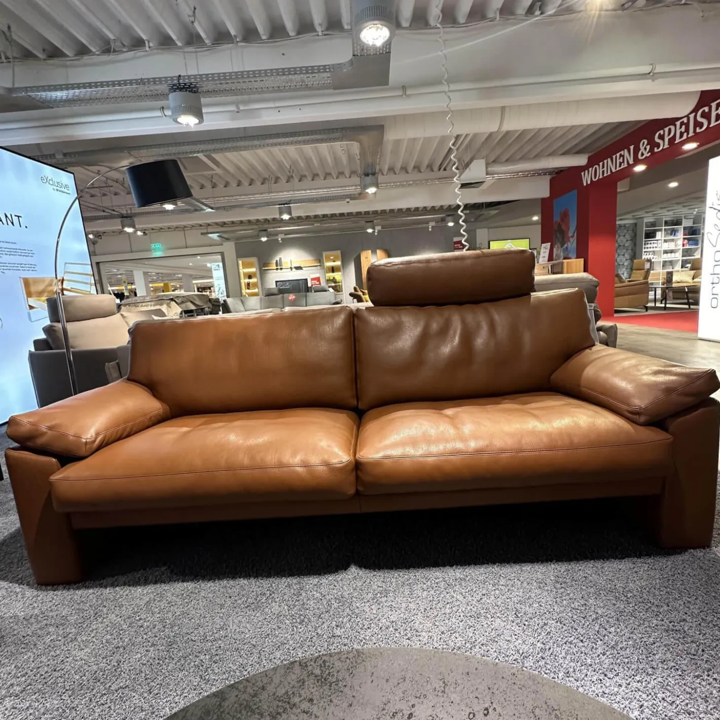 Polstergarnitur XC Leder N Tabac Nature 850 Braun mit Kopfstütze