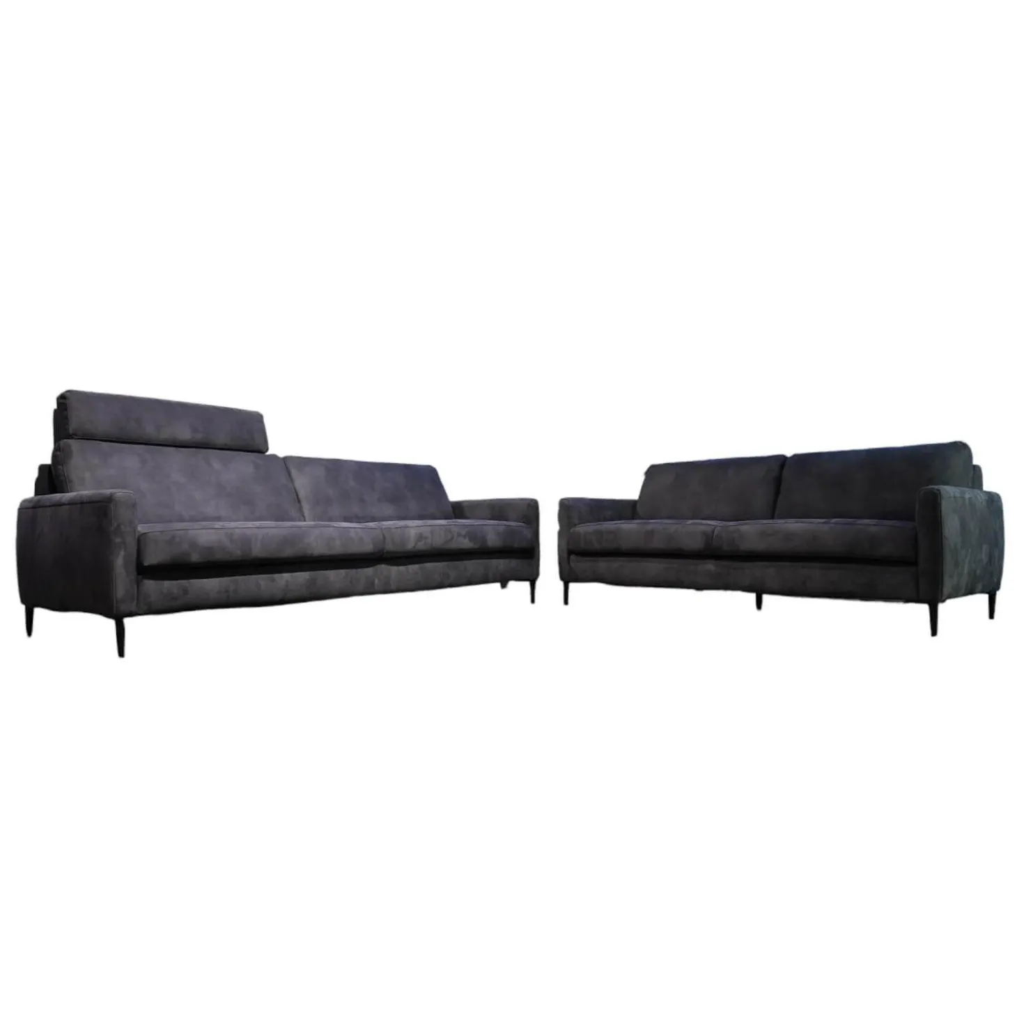 Polstergruppe 22850 Alexx Stoff V5295 Anthracite SK40 Grau Füße Metall Lackiert Schwarz Ohne Kopfstütze