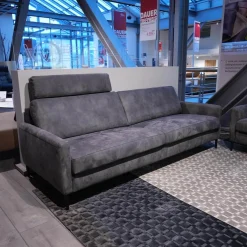 Polstergruppe 22850 Alexx Stoff V5295 Anthracite SK40 Grau Füße Metall Lackiert Schwarz Ohne Kopfstütze