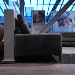 Polstergruppe 22850 Alexx Stoff V5295 Anthracite SK40 Grau Füße Metall Lackiert Schwarz Ohne Kopfstütze