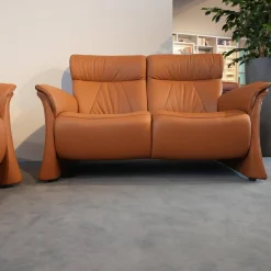 Polstergruppe 4895 Caprice Leder 24 Longlife Camel Braun Füße Schwarz