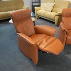 Polstergruppe 4895 Caprice Leder 24 Longlife Camel Braun Füße Schwarz