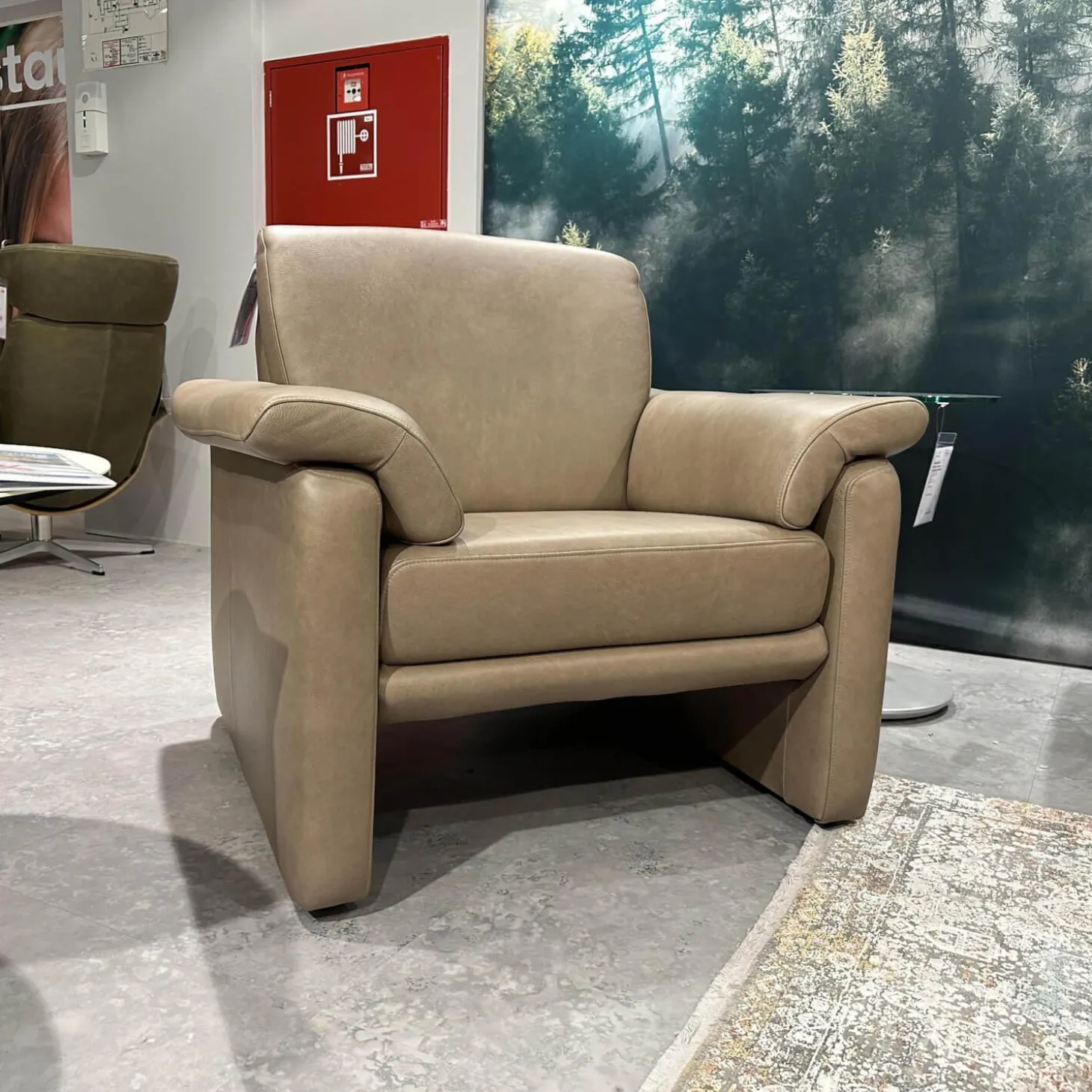 Polstergruppe 24965 Lucca Bezug Leder Z7549 Sand Beige Hohe Ausführung Ohne Tisch