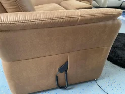 Polstergruppe 81056 Stoff Gringo 09 Cognac Braun Füße Metall Chrom Inklusive Sessel Und Elektrische Funktionen