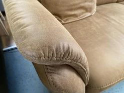 Polstergruppe 81056 Stoff Gringo 09 Cognac Braun Füße Metall Chrom Inklusive Sessel Und Elektrische Funktionen