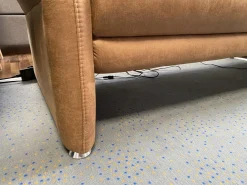 Polstergruppe 81056 Stoff Gringo 09 Cognac Braun Füße Metall Chrom Inklusive Sessel Und Elektrische Funktionen