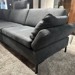 Polstergruppe Alba Anilinleder Taron Grün Braun Winkelfuß Schwarz Gepulvert Inklusive Kissen