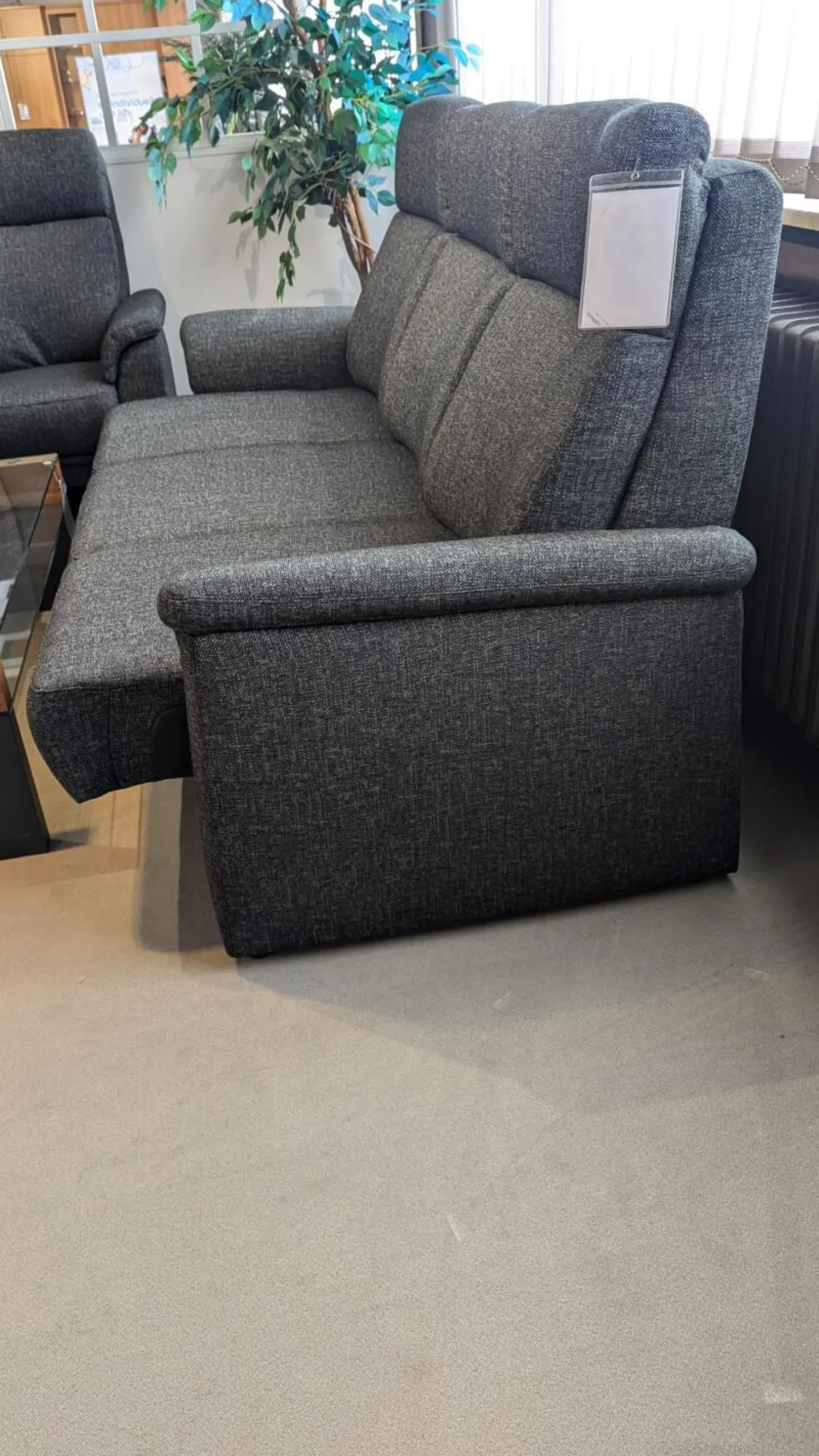 Polstergruppe Arnheim Stoff Grit 5407 121 Anthrazit 3-2-1 Mit Keillkissen