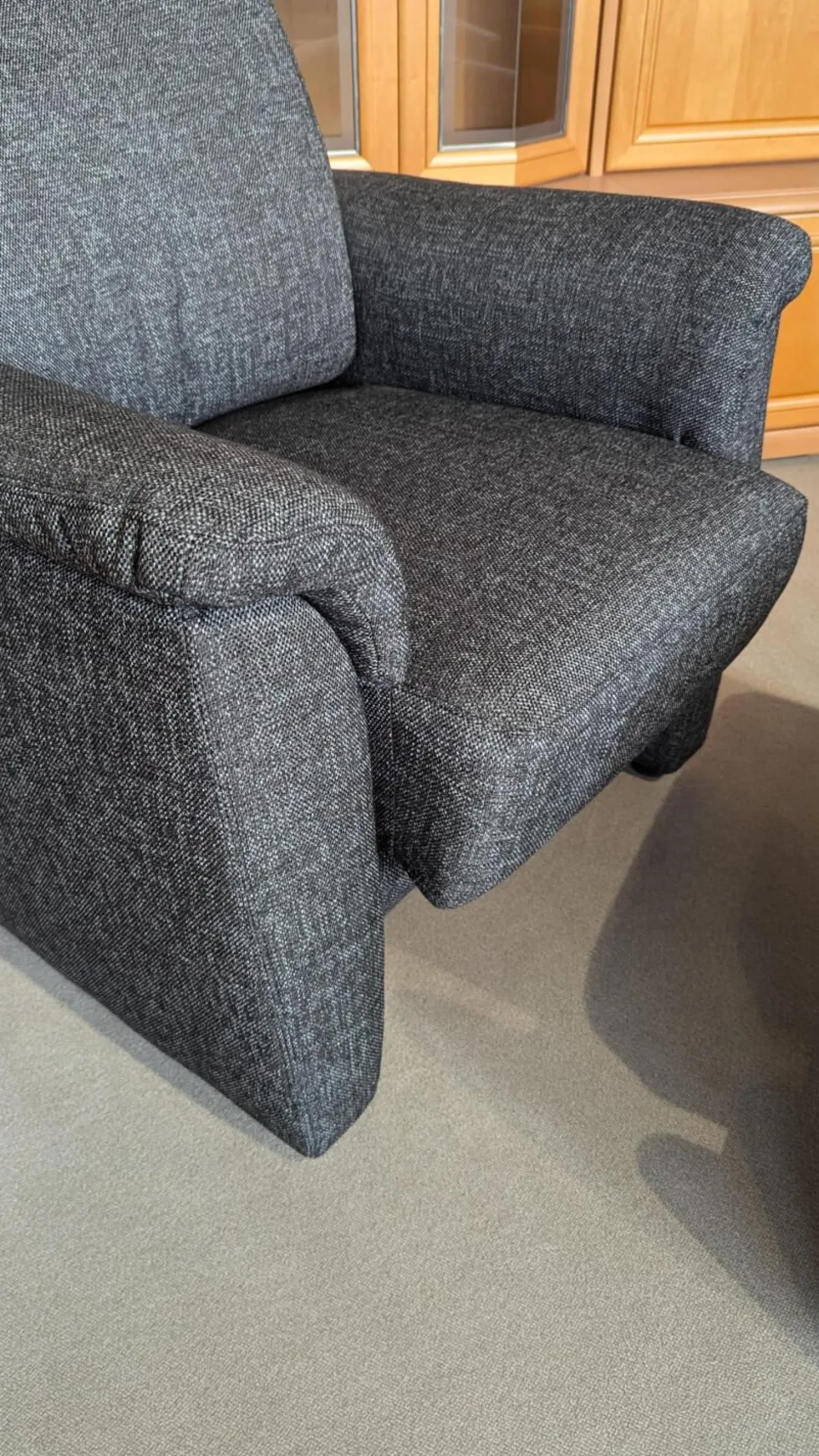 Polstergruppe Arnheim Stoff Grit 5407 121 Anthrazit 3-2-1 Mit Keillkissen