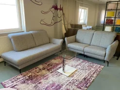 Polstergruppe Chiemsee Stoff Camo Granit Grau Fuß Metall Schwarz Mit Elektrischer Sitztiefenverstellung Und Relaxfunktion