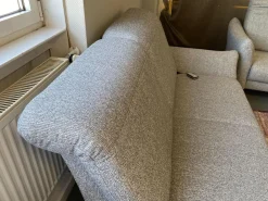 Polstergruppe Chiemsee Stoff Camo Granit Grau Fuß Metall Schwarz Mit Elektrischer Sitztiefenverstellung Und Relaxfunktion