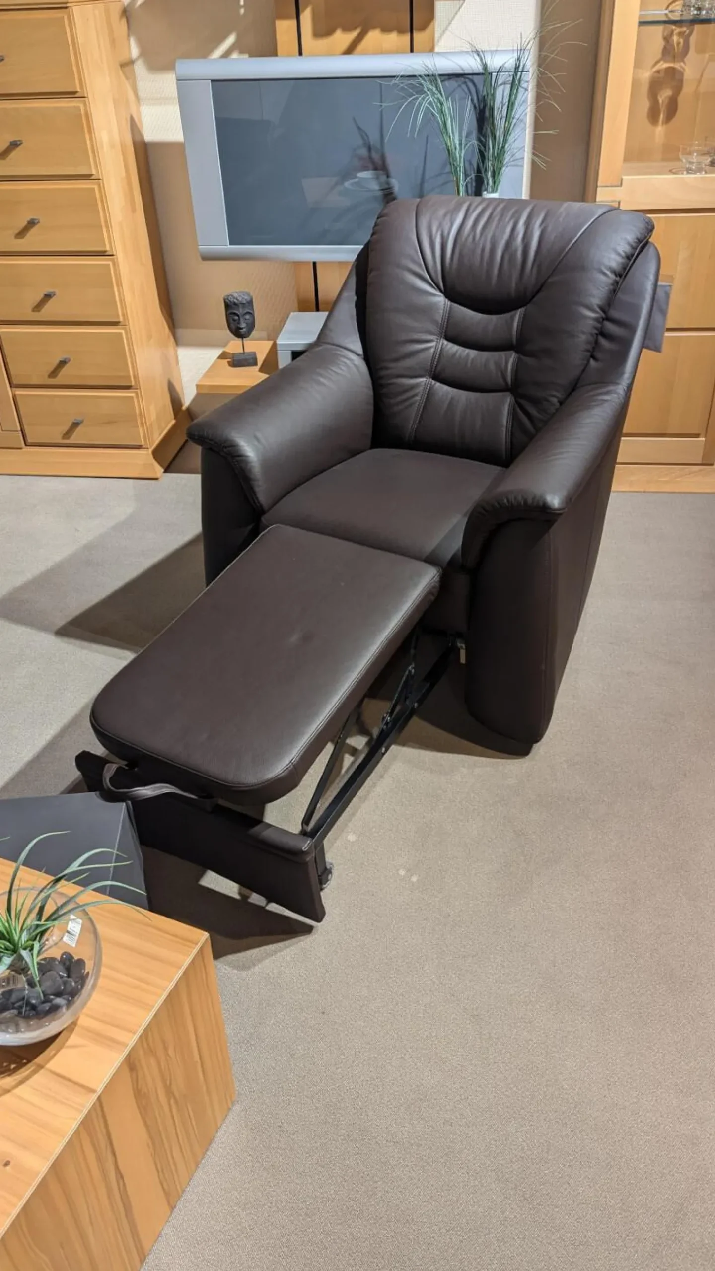 Polstergruppe Cora Leder Casay 78 Mocca Schwarz 3-2-1