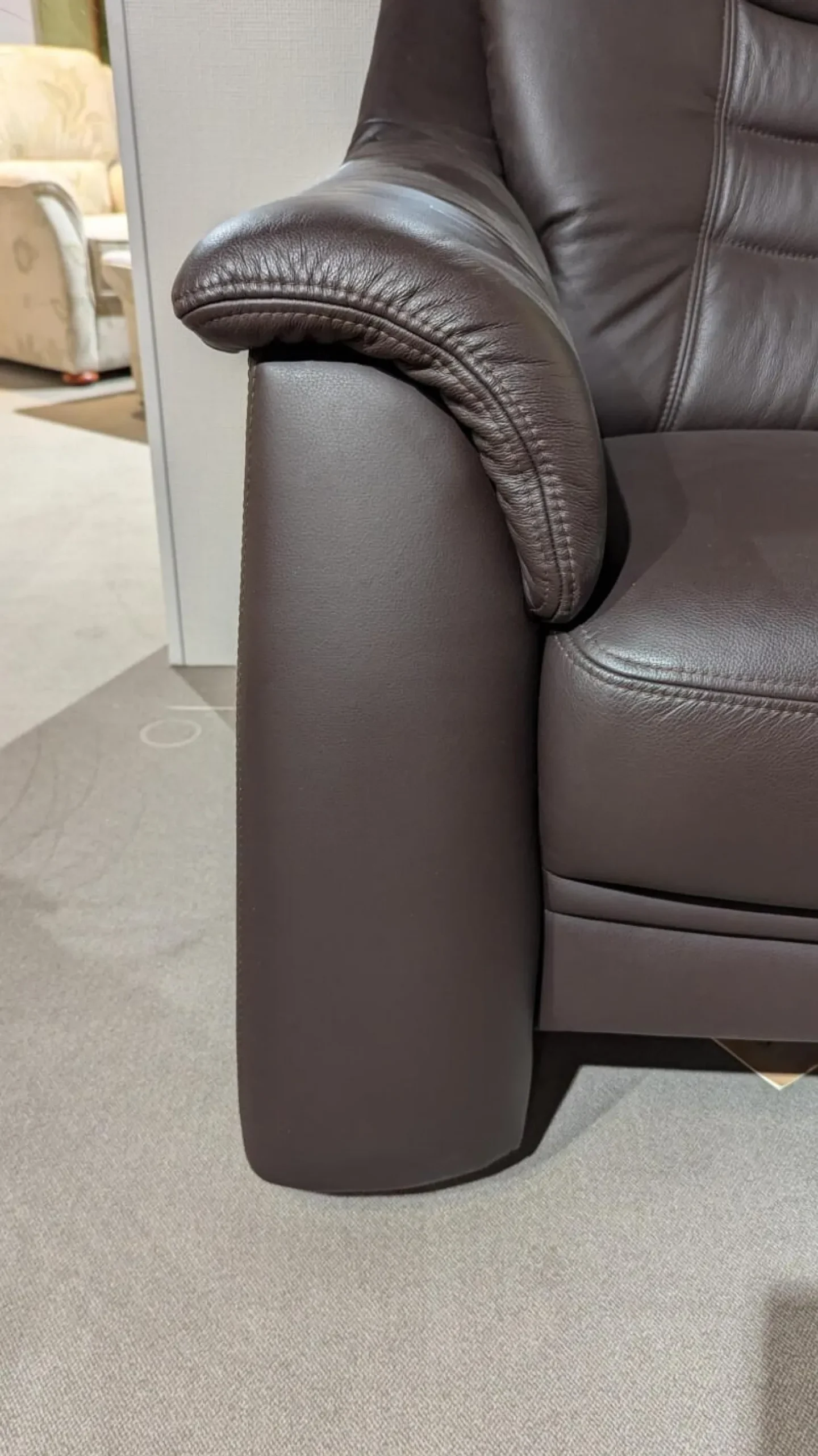 Polstergruppe Cora Leder Casay 78 Mocca Schwarz 3-2-1