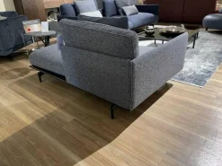 Polstergruppe Liv Smart Stoff 24.415 Graublau 24.144 Schwarzblau Aluminiumgestell Verkehrschwarz mit Couchtisch-Set