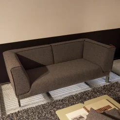 Polstergruppe Lobby Stoff 9400 Clip Grau Naht Keder 80293 Rio Anthrazit Füße Vierkant Chrom