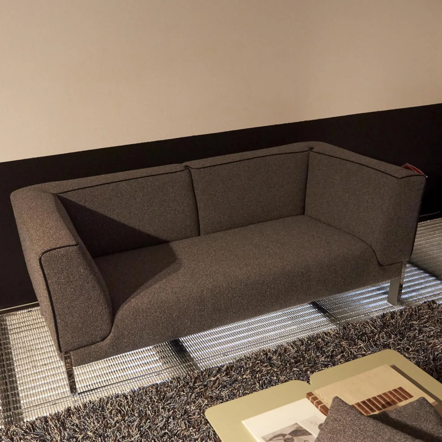 Polstergruppe Lobby Stoff 9400 Clip Grau Naht Keder 80293 Rio Anthrazit Füße Vierkant Chrom