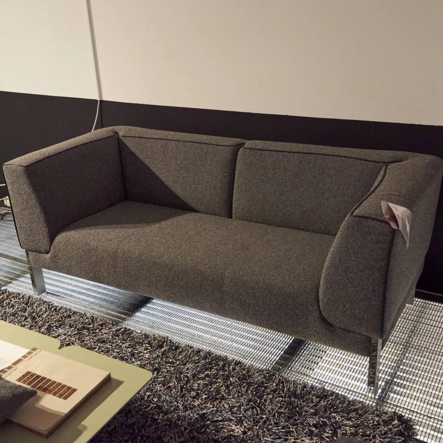 Polstergruppe Lobby Stoff 9400 Clip Grau Naht Keder 80293 Rio Anthrazit Füße Vierkant Chrom